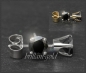 Preview: Ohrstecker 585 Gold, Saphir schwarz 4,5,6,7mm